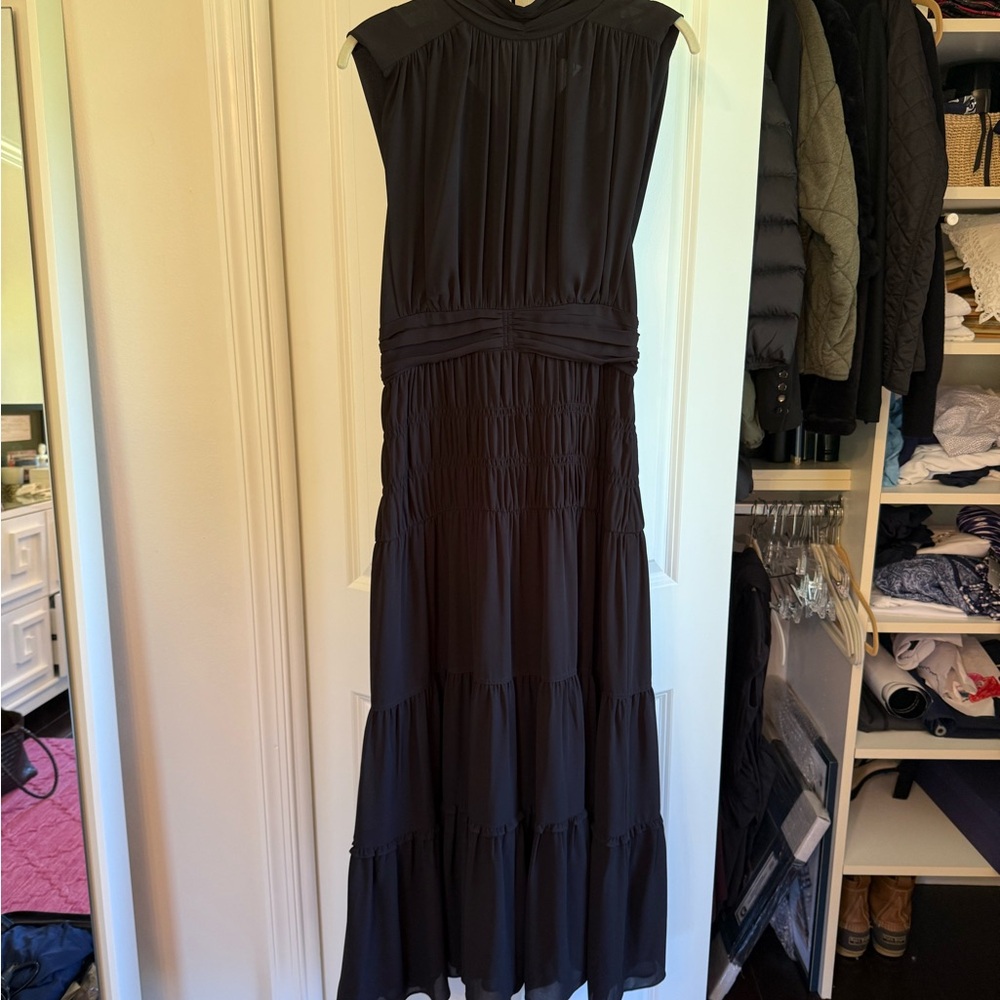 Derek Lam Black Sleeveless Tiered Maxi Dress size 6